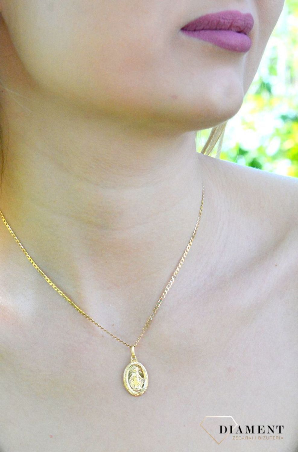 Złota zawieszka 375 'Cudowny Medalik' Maryja Niepokalana ZA 1533A 375mm (2).jpg